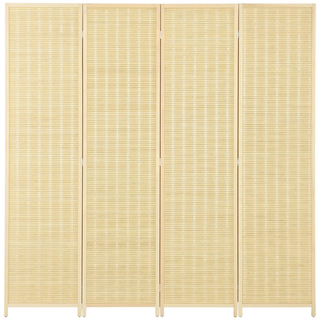 Bamboo room divider, foldable privacy screen, natural 180x180 cm