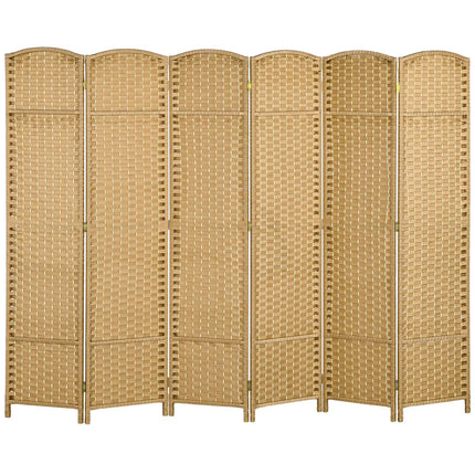Bamboo Room Divider 6 Panel Natural Folding Privacy Screen
