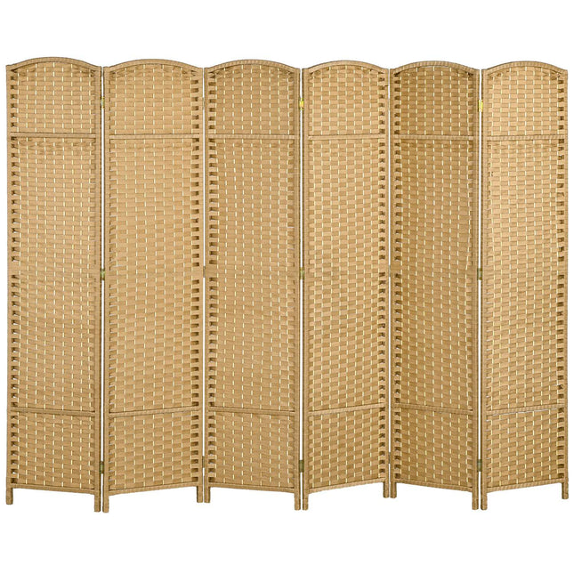 Bamboo Room Divider 6 Panel Natural Folding Privacy Screen