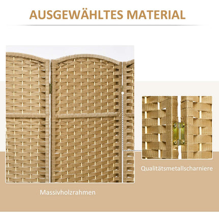 Bamboo Room Divider 6 Panel Natural Folding Privacy Screen