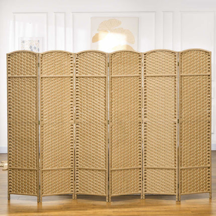 Bamboo Room Divider 6 Panel Natural Folding Privacy Screen