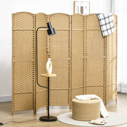 Bamboo Room Divider 6 Panel Natural Folding Privacy Screen