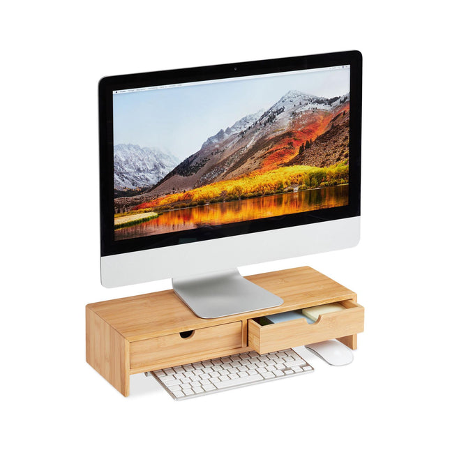 Screen stand and desk storage