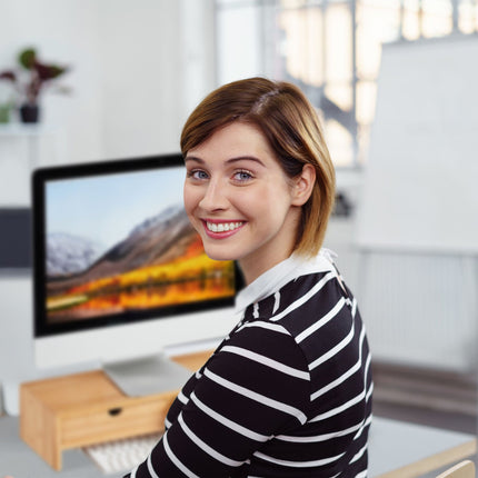 Screen stand and desk storage