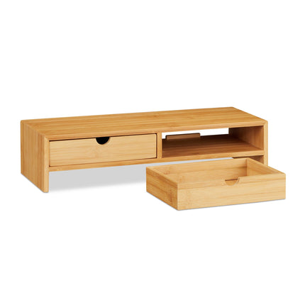 Screen stand and desk storage