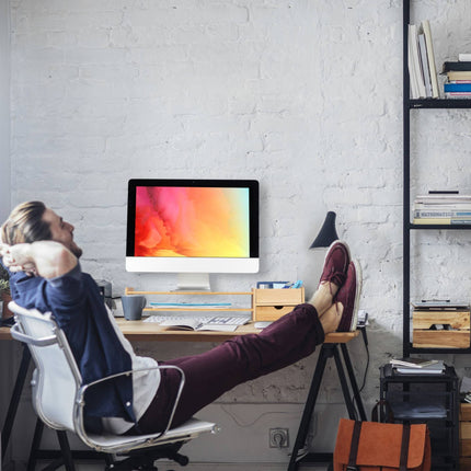 Screen stand and desk storage