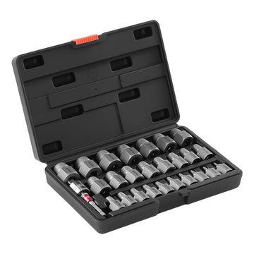 Screw Extractor Set, 27-Piece Cr-Mo Steel With Case