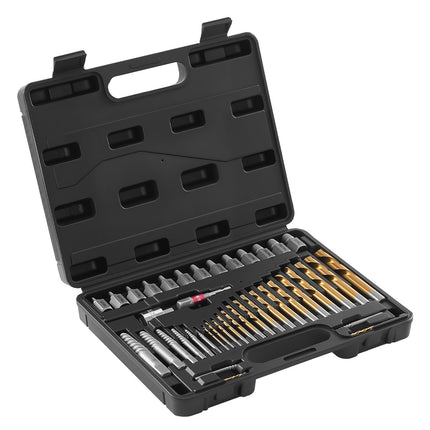 Screw Extractor Set, 41-Piece with Drill Bits and Case