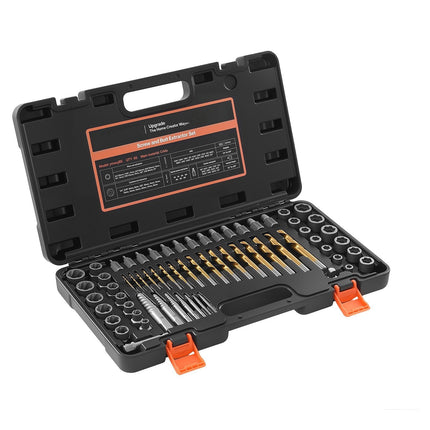 Screw Extractor Set, 65-Piece with Drill Bits and Case