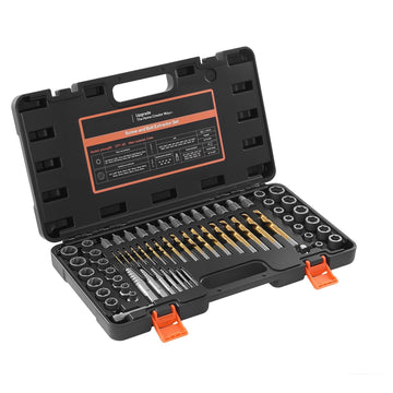 Screw Extractor Set, 65-Piece with Drill Bits and Case
