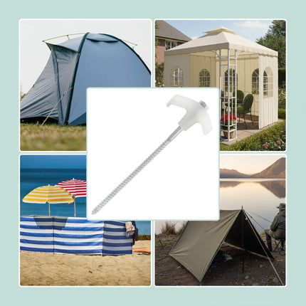 Screw Tent Pegs with Drill Adapter, 20 Pcs in Case