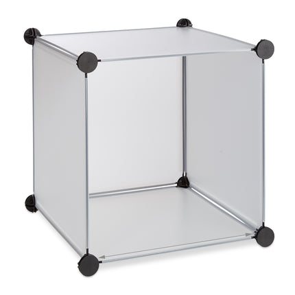 Screwless plastic shelf with 16 compartments