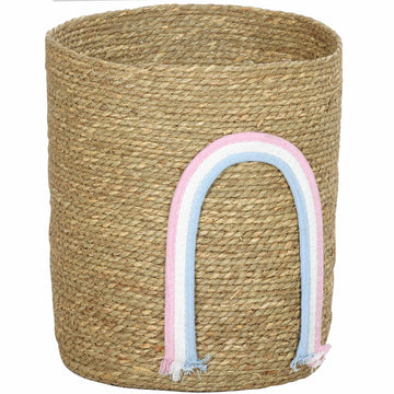 Seagrass Storage Basket, 24.7L, Rainbow Design