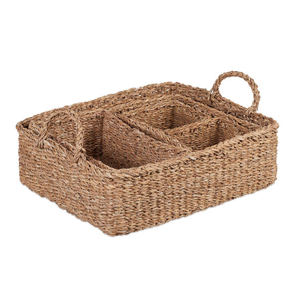 Seagrass storage basket in 5 parts