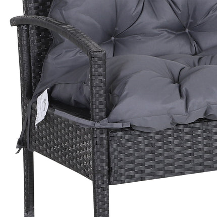 Garden bench seat cushion, 100x98x8 cm, dark gray cotton
