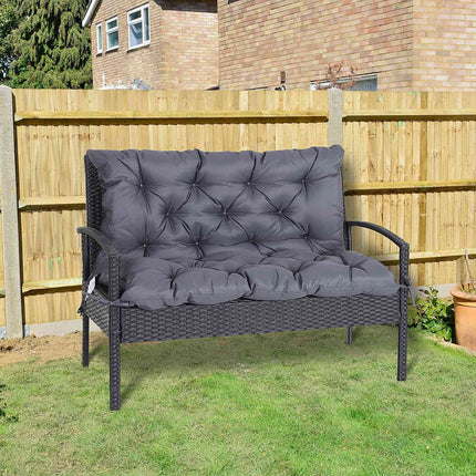 Garden bench seat cushion, 100x98x8 cm, dark gray cotton