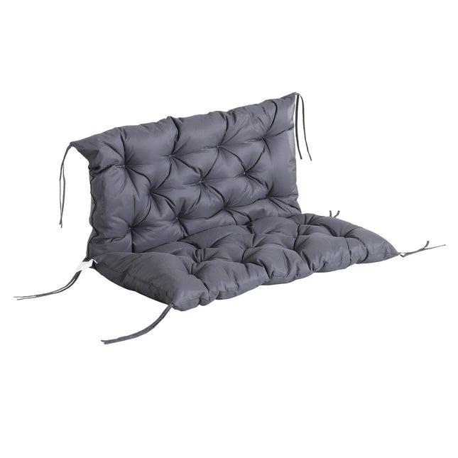 Garden bench seat cushion, 100x98x8 cm, dark gray cotton