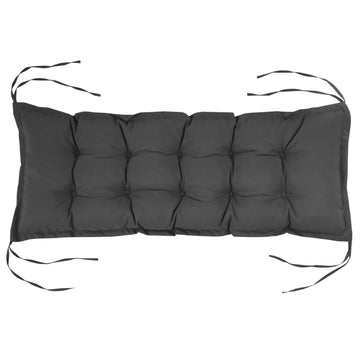 Chair cushion with tie, 100x40cm, washable, dark grey