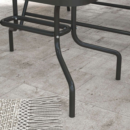 4-piece folding metal garden furniture set, brown