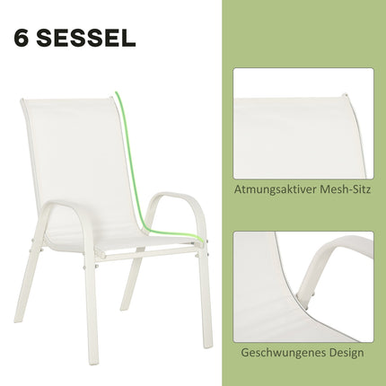 6-person dining room in aluminum with parasol