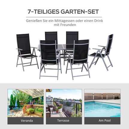 Aluminum garden furniture set for 6 - Outdoor dining set