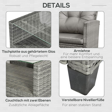 Luxurious gray metal sofa set - complete seating solution