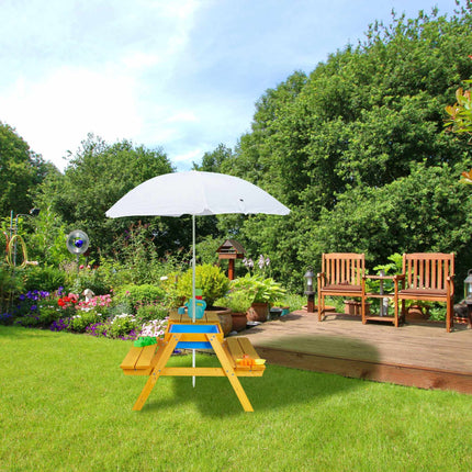 Seating group for children Wood with parasol