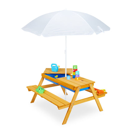 Seating group for children Wood with parasol