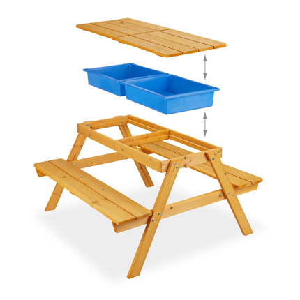 Seating group for children Wood with parasol