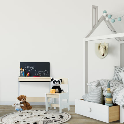Seating group for children with blackboard