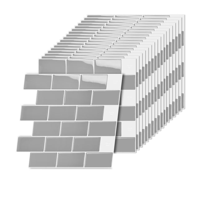 Self-Adhesive 3D Wall Tiles, 30x30 cm, Metro Design