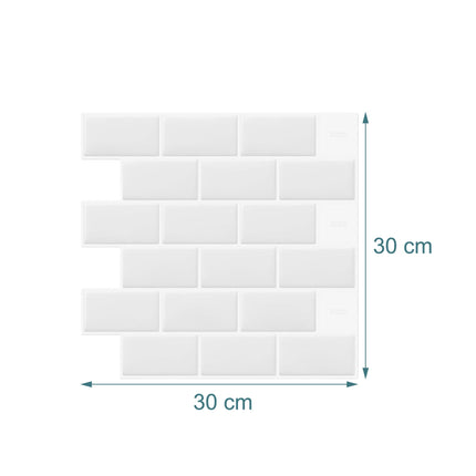 Self-Adhesive 3D Wall Tiles, 30x30 cm, Metro Design