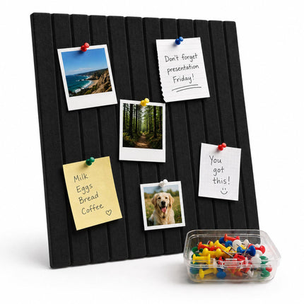 Self-Adhesive Black Felt Pinboard, 40 x 60 cm