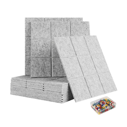 Self-Adhesive Felt Boards, 12-Pack, Square, Wall-Mount