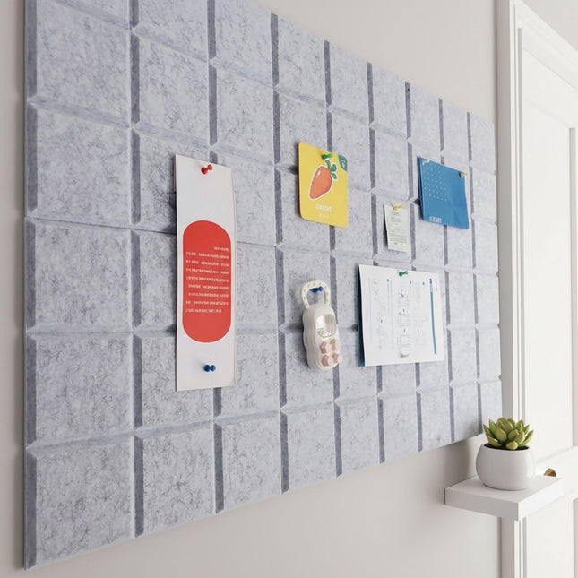 Self-Adhesive Felt Boards, 12-Pack, Square, Wall-Mount