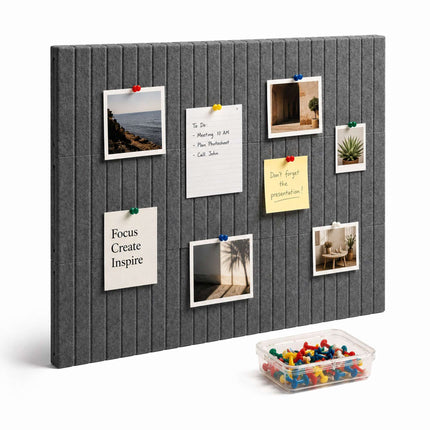 Self-Adhesive Felt Pinboard, Dark Gray, 120 x 90 cm