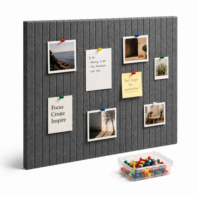 Self-Adhesive Felt Pinboard, Dark Gray, 120 x 90 cm