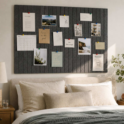 Self-Adhesive Felt Pinboard, Dark Gray, 120 x 90 cm