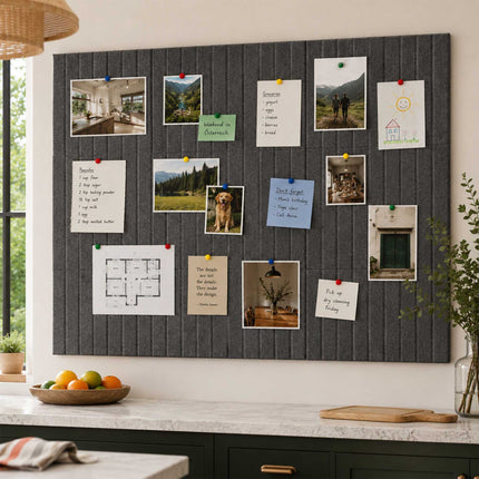 Self-Adhesive Felt Pinboard, Dark Gray, 120 x 90 cm