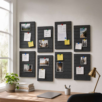 Self-Adhesive Felt Pinboard, Dark Gray, 120 x 90 cm