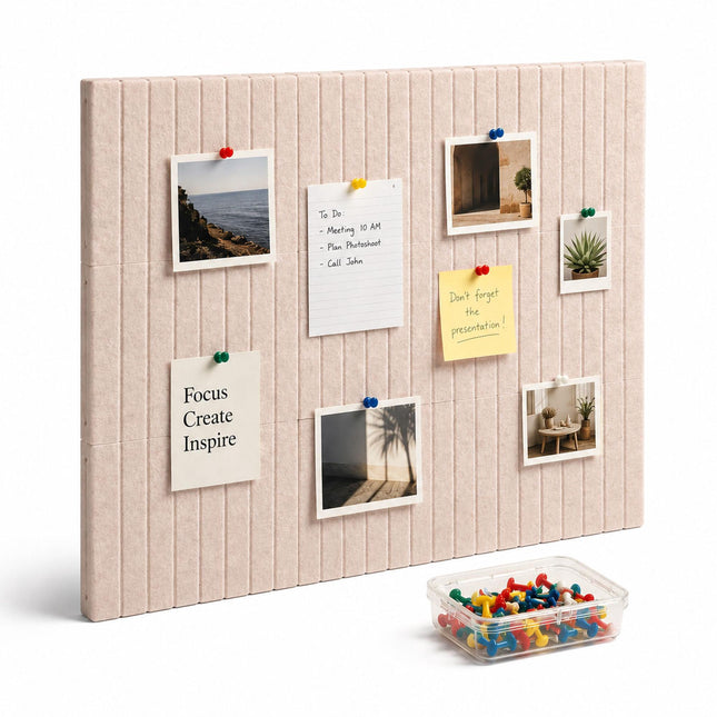 Self-Adhesive Felt Pinboard, Light Gray, 120x90 cm