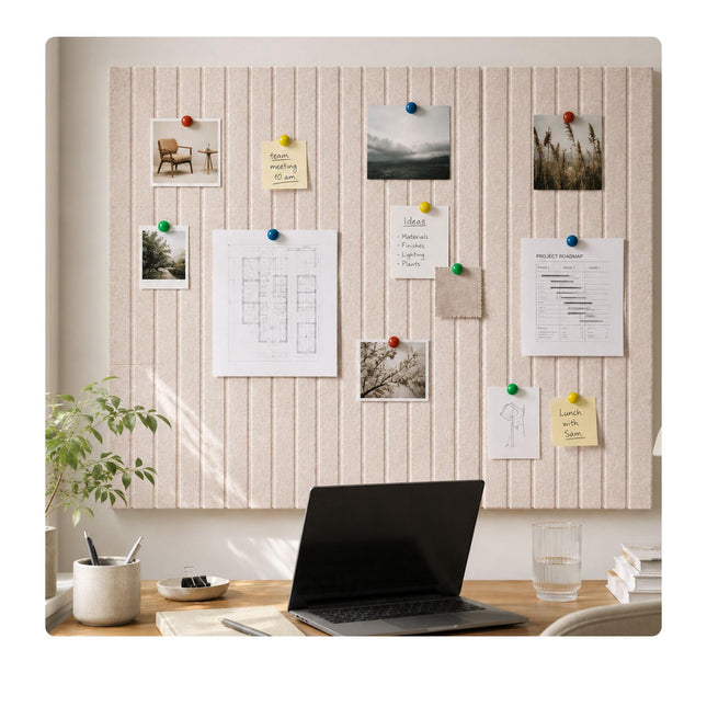 Self-Adhesive Felt Pinboard, Light Gray, 120x90 cm