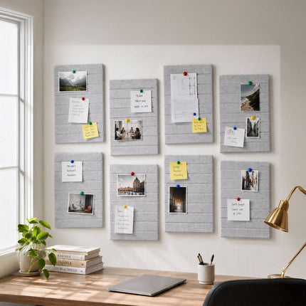 Self-Adhesive Felt Pinboard, Light Gray, 60x40 cm