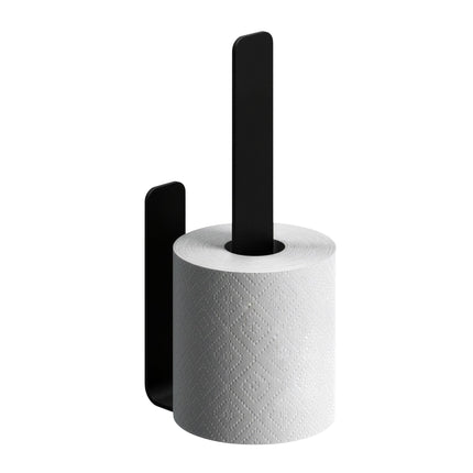 Self-Adhesive Toilet Roll Holder, Matte Black, Holds 2 Rolls