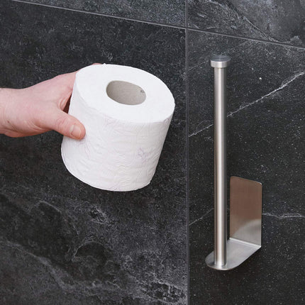 Self-Adhesive Toilet Roll Holder with Spare Roll Storage