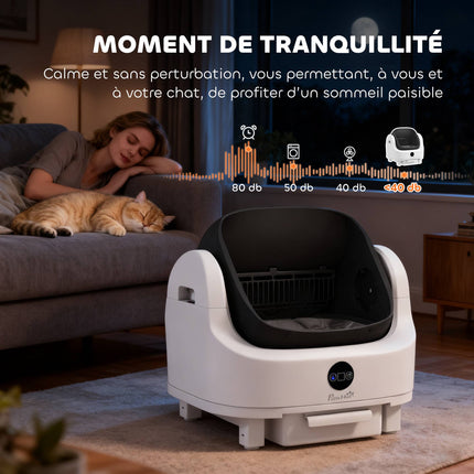Self-Cleaning Cat Litter Box, Top Entry, 8L, White