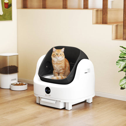 Self-Cleaning Cat Litter Box, Top Entry, 8L, White