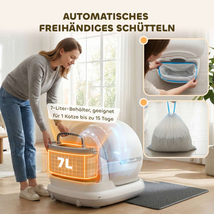 Self-Cleaning Cat Litter Box, XL 72L with HD Camera & App Control