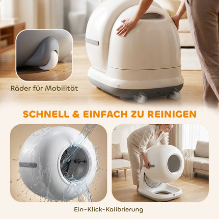 Self-Cleaning Cat Litter Box, XL 72L with HD Camera & App Control