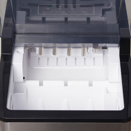 Self-cleaning ice machine, 15 kg/24h, 2 ice sizes, scoop included